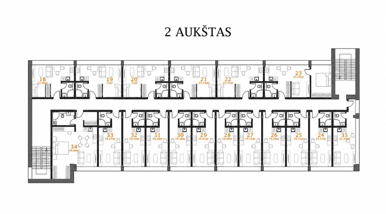 Antro aukšto planas
